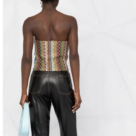 ANDERSSON BELL Denim Strapless Bustier Top sz M - Picture 2 of 5